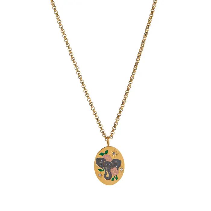 Pendentif plaqué or 18 carats – Bijoux papillon soleil lune en acier inoxydable, adapté à un usage q
