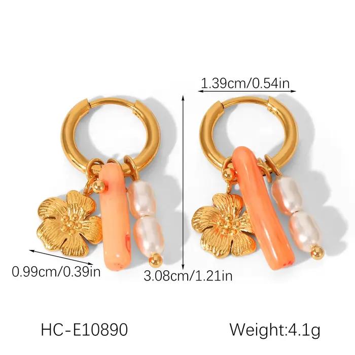 Ensemble de boucles d'oreilles et bagues en perles florales