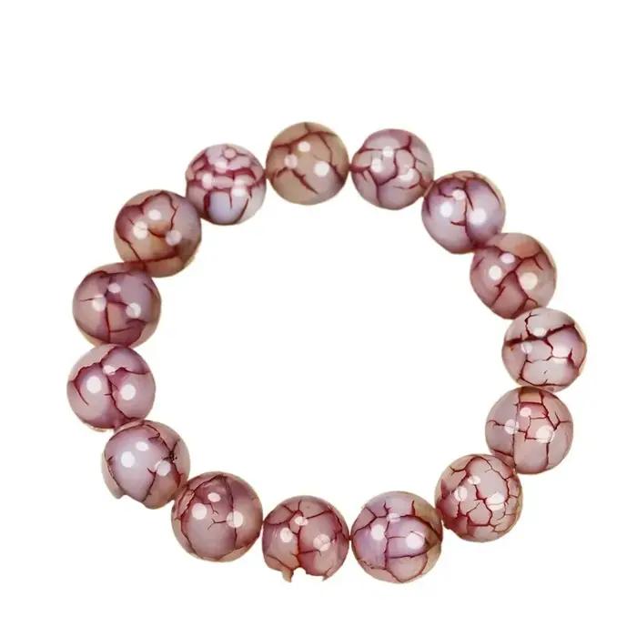 Bracelet en agate pierre naturelle rose élégant bracelet à brins pour homme et femme occasions quotidiennes et spéciales