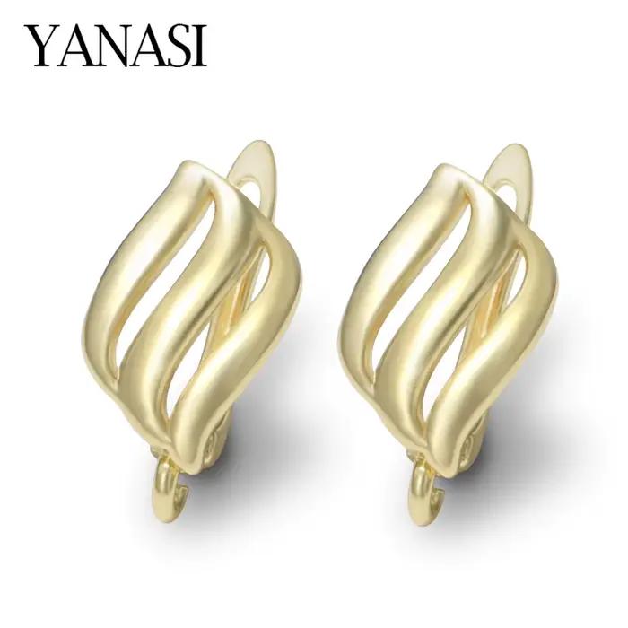 Crochets de boucle d'oreille plaqués or 18 carats pour femmes, accessoires de bijoux, boucles d'oreilles de mariage, bricolage exécutif, fait à la main, vente en gros, nouveau, 1 paire