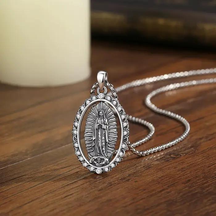 Collier Eudora Vierge Marie en cuivre plaqué argent