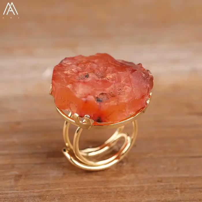 Bague en or et cristal de Quartz blanc naturel