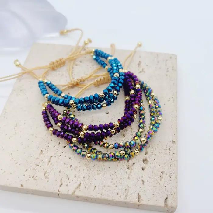 Bracelet empilable multicouche en cristal pour femmes romantique à offrir pour anniversaire mariage occasions spéciales