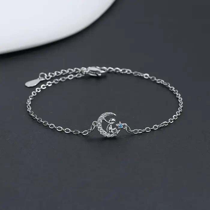 VENTFILLE 925 timbre couleur argent étoile Bracelet mode coréenne étoiles à cinq branches cristal Double Bracelet livraison directe en gros