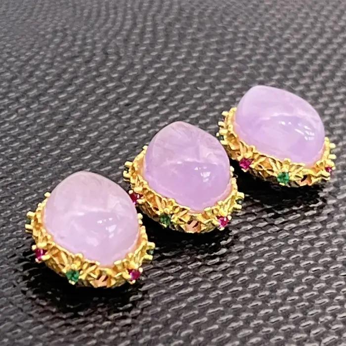 Pendentif en Jade lavande de Style Royal Vintage