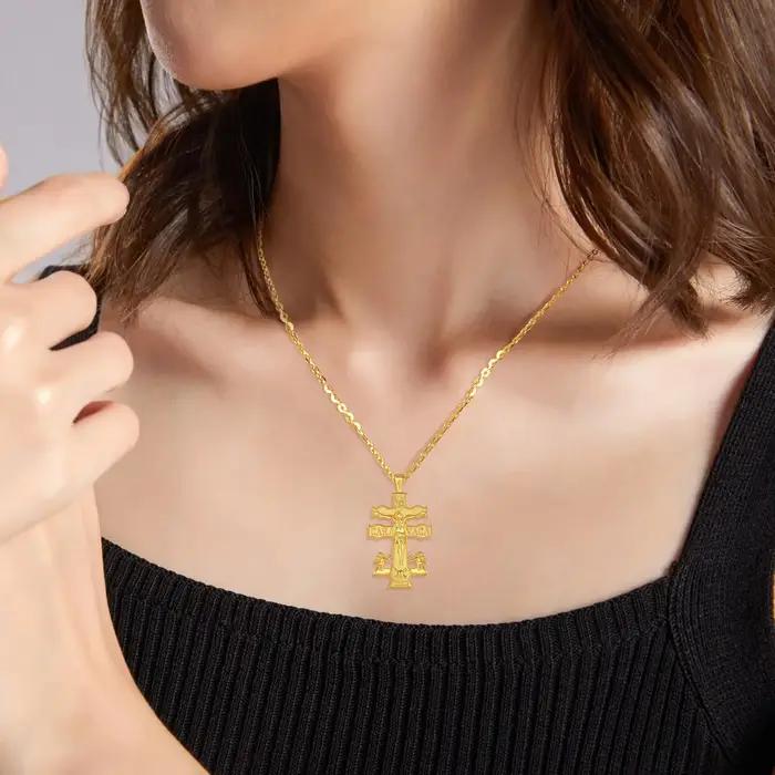 Eudora-Collier croix de Jésus Caravaca en argent regardé 925 pour hommes et femmes