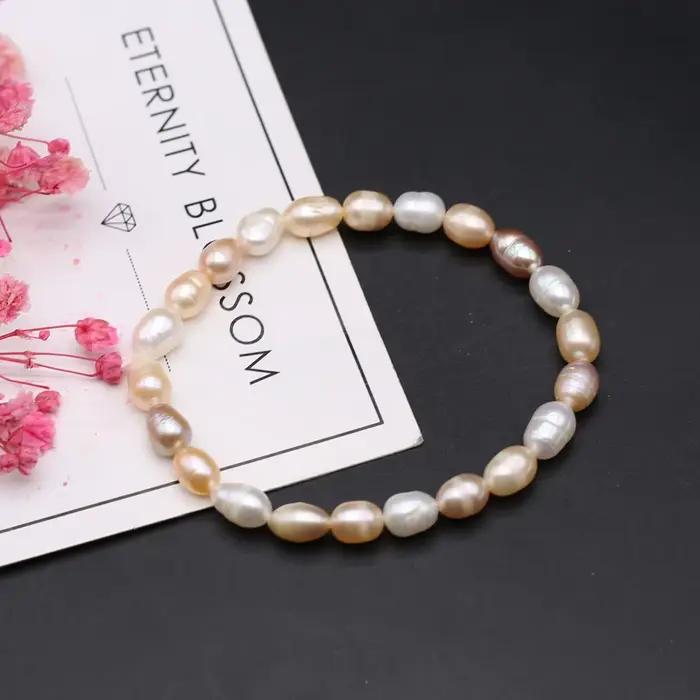 Bracelet de perles 100% naturelles, breloques, corde élastique, vraies perles, pour petite amie, tai