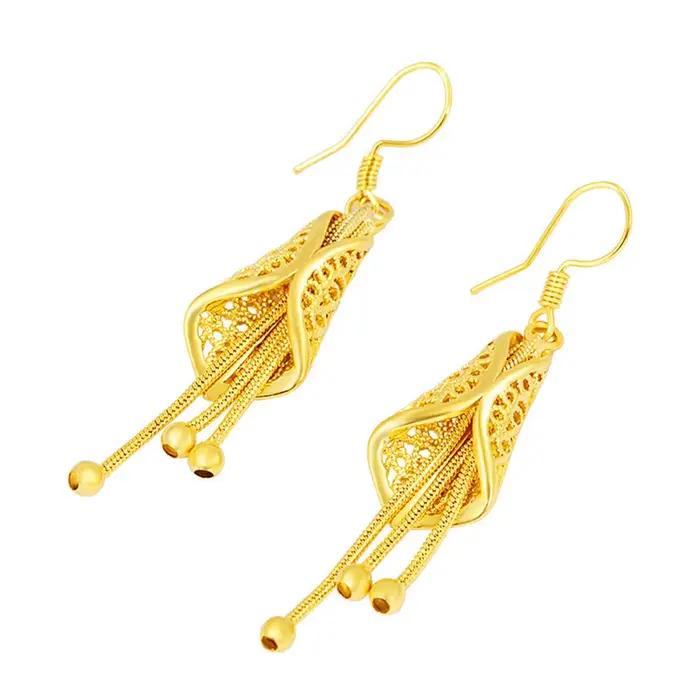 Boucles d'oreilles à breloques couleur or pour femmes, longues pampilles pendantes, Pendientes Mujder, bijoux à la mode, cadeaux de fête, vente en gros