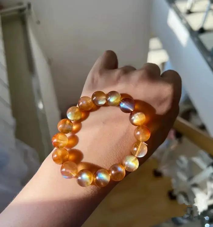 Bracelet en Pierres Précieuses d'Andésine Orange Naturelle
