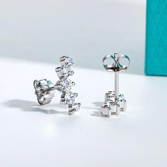 1.04cttw Moissanite boucles d'oreilles 925 en argent Sterling plaqué or laboratoire créé diamant sourire