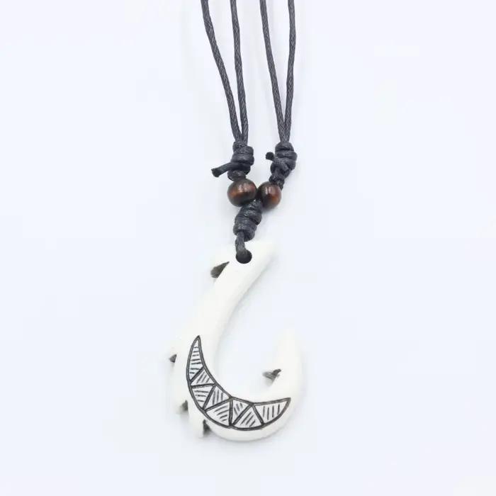 Collier d'hameçon Maori de nouvelle-zélande, pendentif d'hameçon pour homme, ras du cou, bijoux rétr