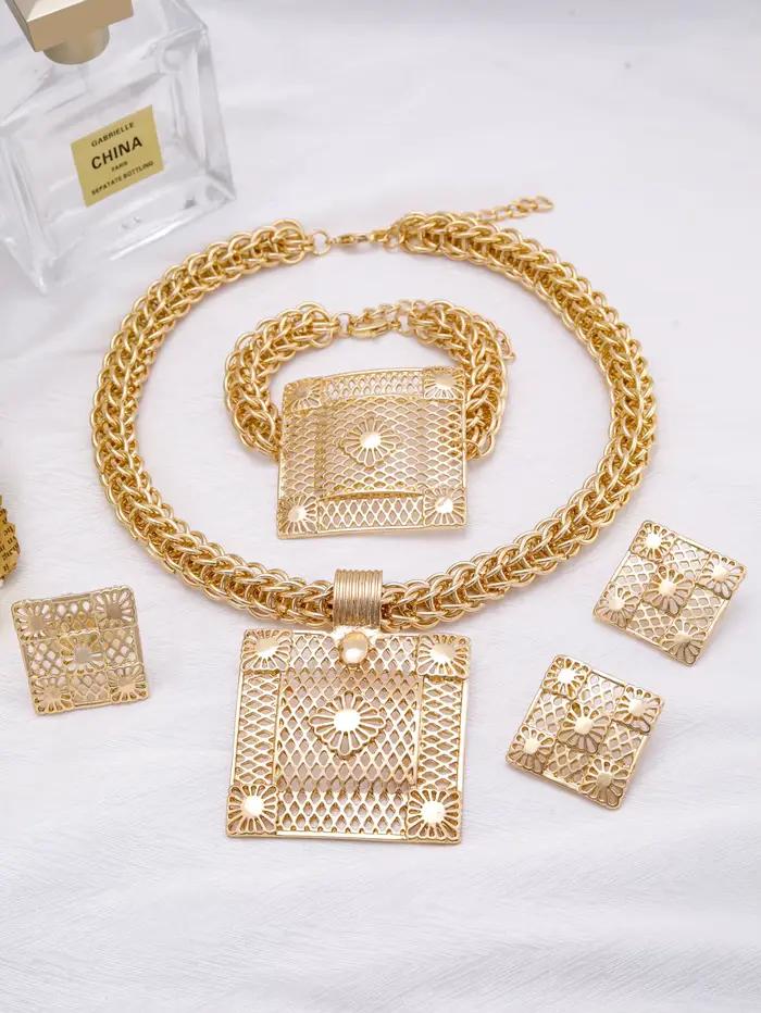 Ensemble de bijoux plaqués or 18 carats pour femmes africaines