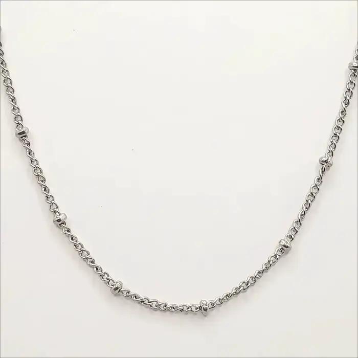 Collier superposé satellite perlé, ras du cou, breloque en acier inoxydable, corde, chaîne à billes