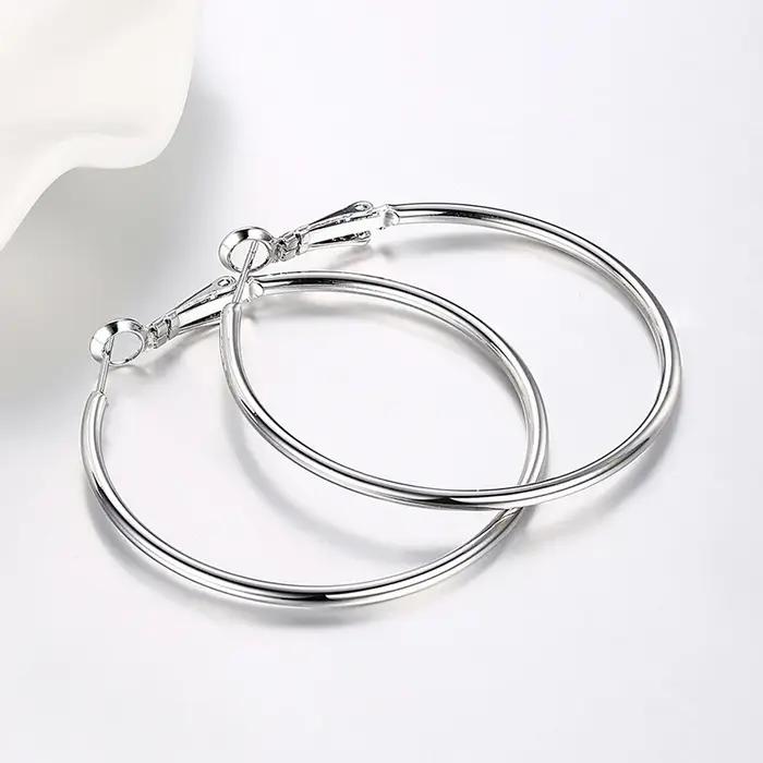 Aravant-Boucles d'oreilles créoles en argent 925 pour femme