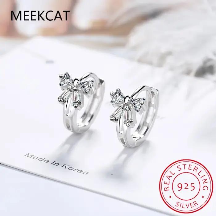 Petites boucles d'oreilles Huggie Hoop en argent regardé 925 pour femmes et filles