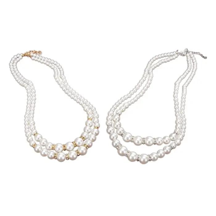Collier perles ras du cou pour femmes filles adolescentes, 55KA