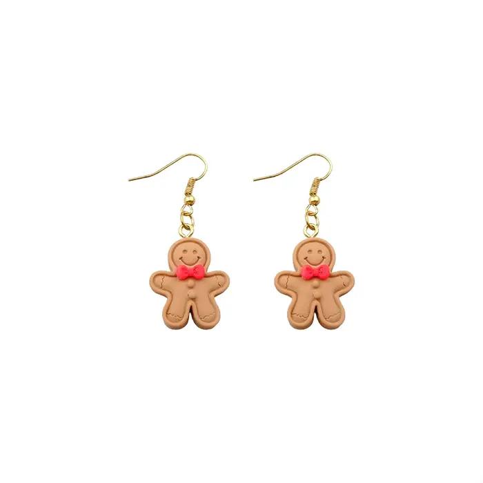 Boucles d'oreilles en forme de pain d'épice pour femmes et enfants