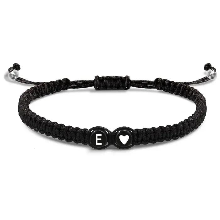 Bracelet Initial Personnalisé Tressé avec Lettres de A à Z pour Femmes et Hommes Occasions Spéciales