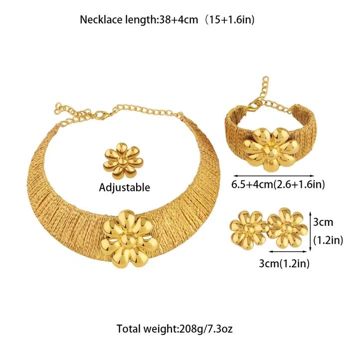 Ensemble de bijoux de luxe en or pour femmes