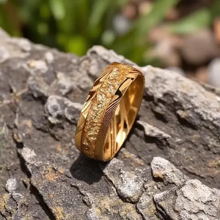 Bague Damas 8mm pour homme élégante plaquée or 18 carats alliances de mariage bijoux de mode occassions spéciales