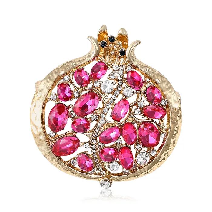 Beaut & Berry luxe strass grenade broches pour femmes émail fruits plante broches décontracté fête a