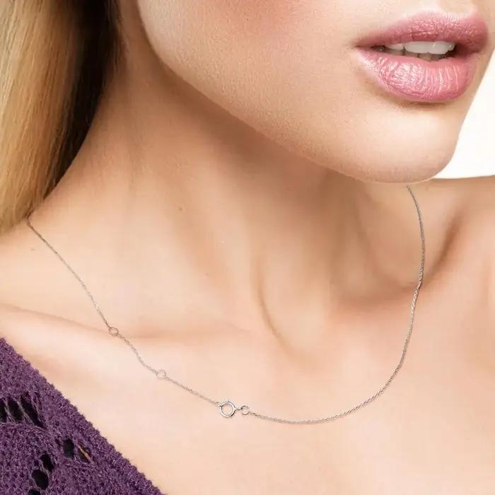 VISTOSO – Collier en Véritable Or Rose/Jaune/Blanc de 14 Carats 585 Chaîne Fine de 42 cm