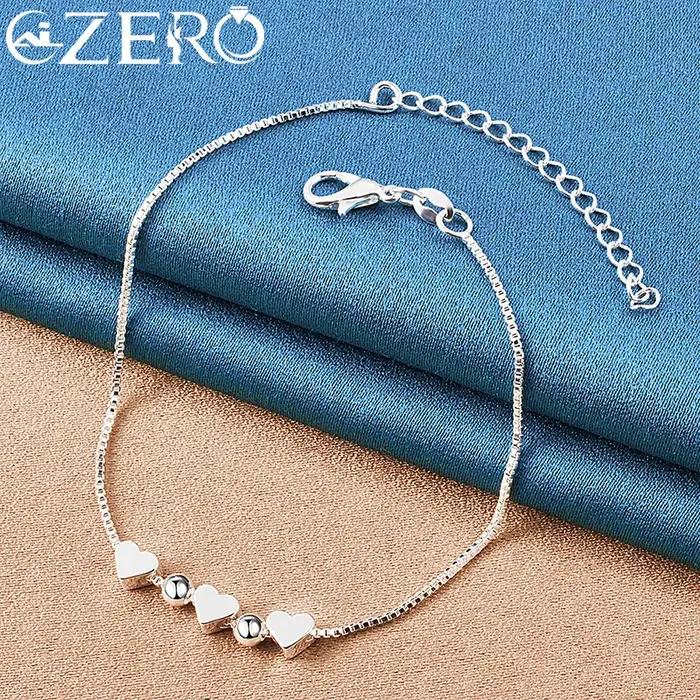 ALIZERO-Bracelet en or 18 carats pour femme, argent regardé 925, boîte de perles en forme de cœur, b