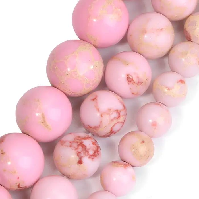 Perles turquoises rose claires ronde pour bijoux bracelets et colliers occasions spéciales femmes