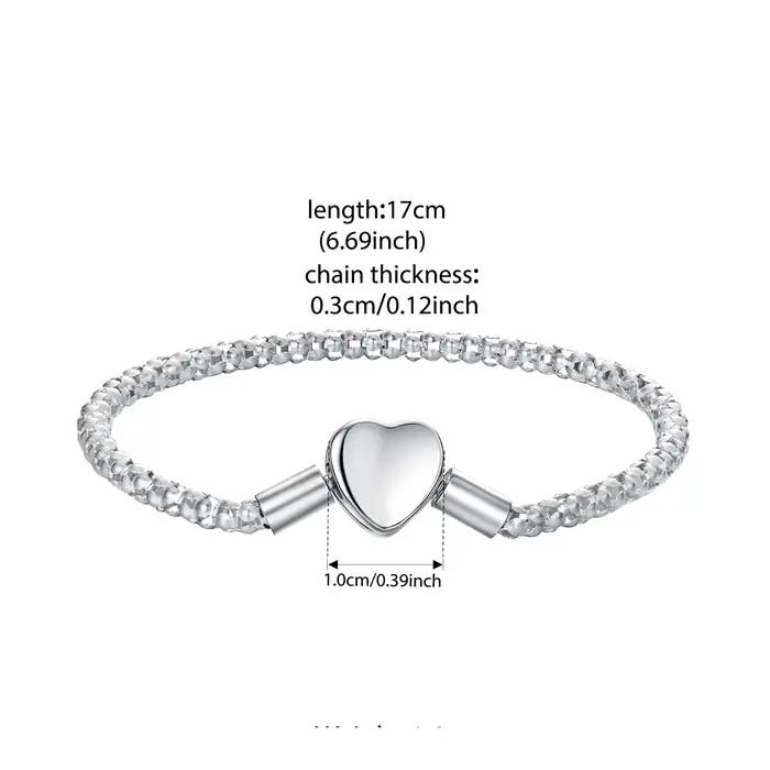 BISAER réel 925 en argent Sterling coeur Bracelet de base amour étoilé Bracelets pour femme breloque