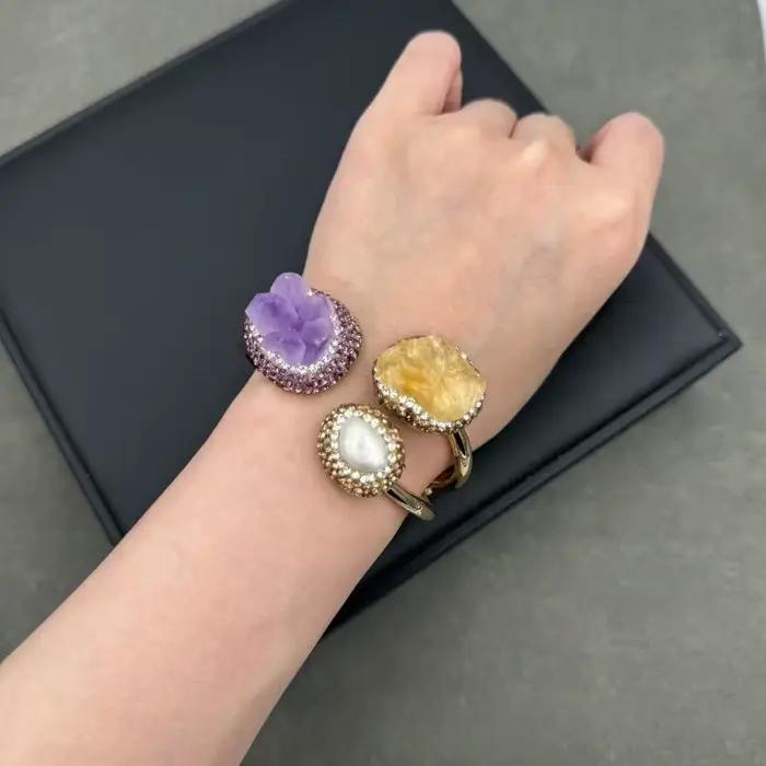 Bracelet en perles baroques et améthyste, bijoux en cristal de guérison pour l'amour de soi, pour fe