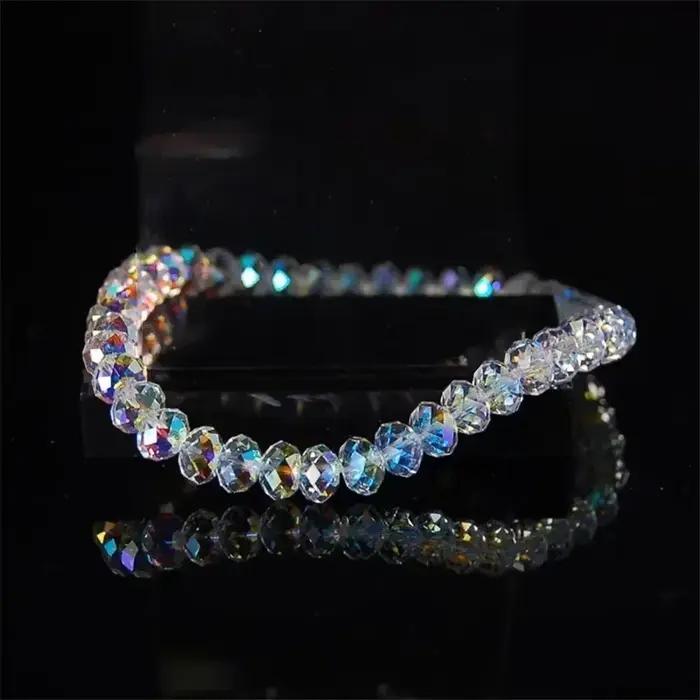 Nouveau Bracelet en cristal d'autriche artificiel, perles en pierre brillante, corde élastique, bijoux pour femmes