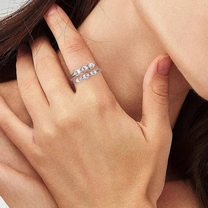 Smyoue – bague Moissanite certifiée goutte d'eau pour femmes