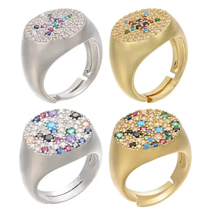 ZHUKOU 21X23mm bague de fiançailles exquise bagues de mariage en cristal faites à la main pour femmes dames amis cadeaux d'anniversaire