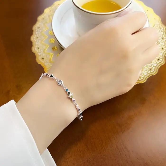 Paradise Journey – Bracelets à maillons colorés en argent Sterling 925