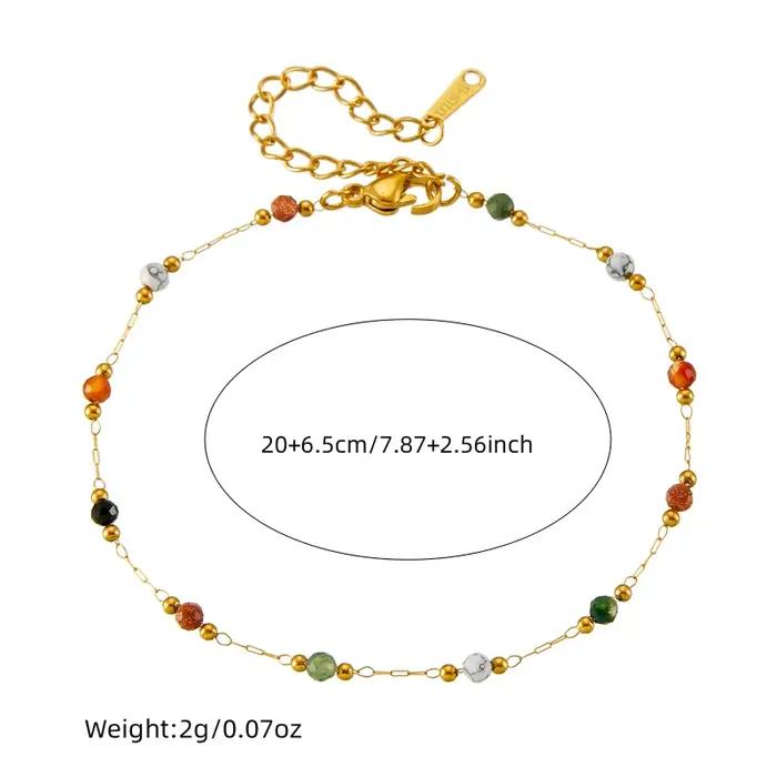 DIEYURO – Bracelet en perles de couleur naturelle pour femmes, en acier inoxydable 316L, nouvelle tendance concise, ne se décolore pas, bijoux à main dorés, cadeau, 2024