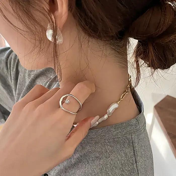 Bague de fiançailles en argent regardé 925 pour femmes et couples