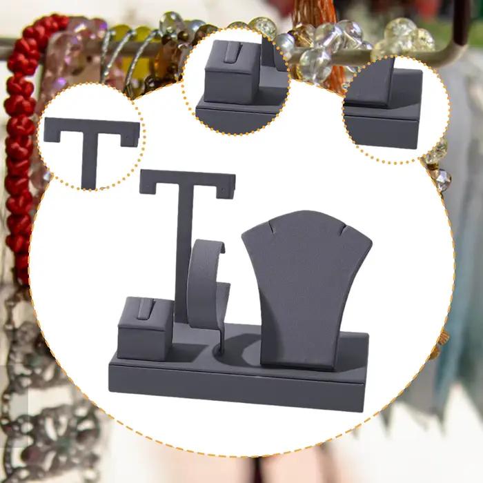 Présentoir à bijoux en cuir PU élégant pour collectionner et exposer colliers, bagues, bracelets et boucles d'oreilles pour bureau et maison