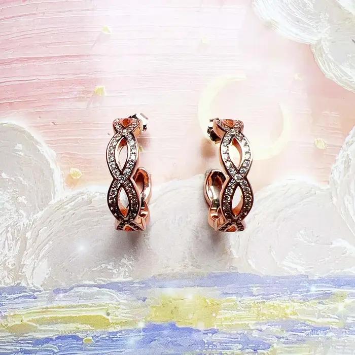 Boucles d'oreilles créoles en or Rose