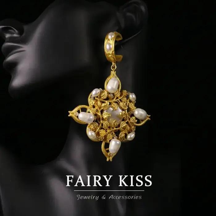 Collier de boucles d'oreilles en Imitation de perles de culture