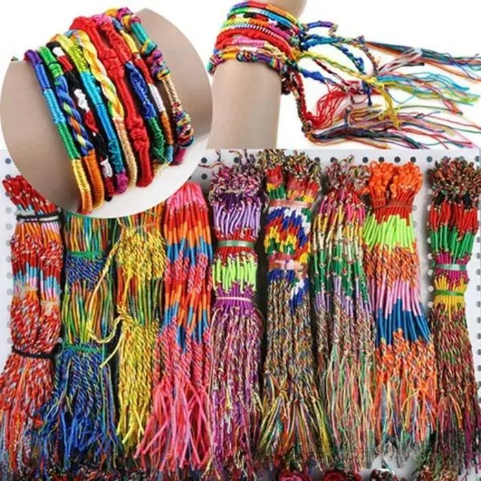 12 X Bracelets d'amitié en fil de coton tissé à la main, tissés à la main, brésiliens