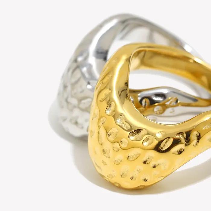 E.B.belle-Bague plaquée or 18 carats pour femme