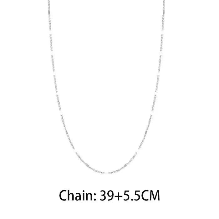 Colliers à chaîne géométrique brillants couleur argent pour femmes