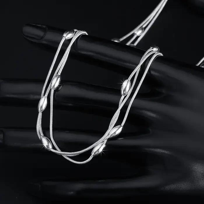 Collier de perles en argent sterling 925 pour femmes élégantes occasions spéciales bijoux cadeaux de noël mariage
