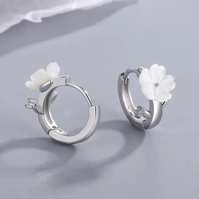 Petites boucles d'oreilles créoles en argent 925 pour filles et femmes