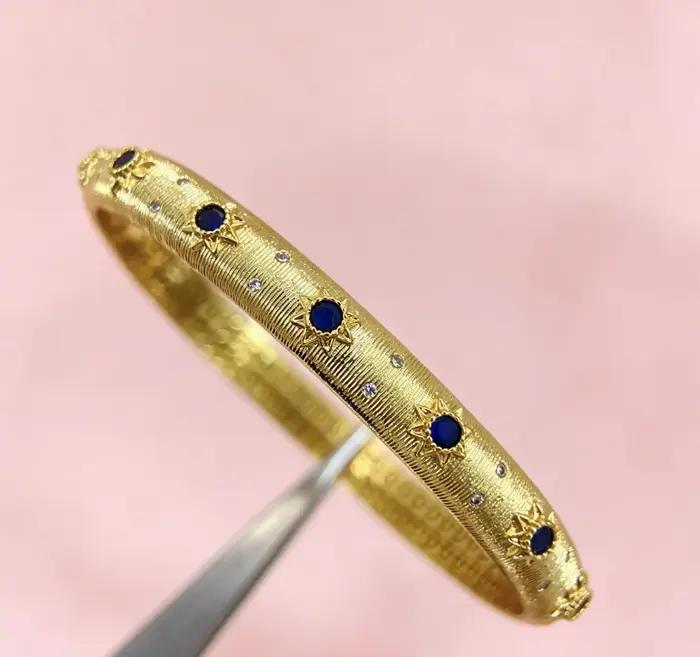 Bracelet en fil tressé de style français pour femmes, luxe léger, élégant, cristal vert, fleurs rétr