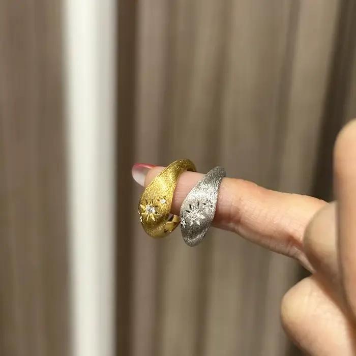 Bague vintage en argent 925 à six étoiles avec diamants pour femmes occasions spéciales mariage cérémonies de remise de diplômes