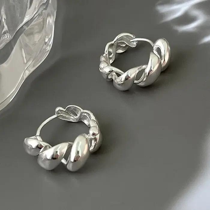 Boucles d'oreilles vintage en argent Sterling 925 serties de zirconium blanc pour femmes, bijoux de fête, cadeau pour occasions spéciales