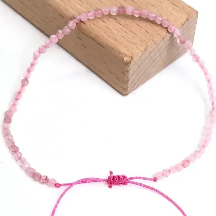 Mini Bracelet Ajustable en Pierre Naturelle pour Femme