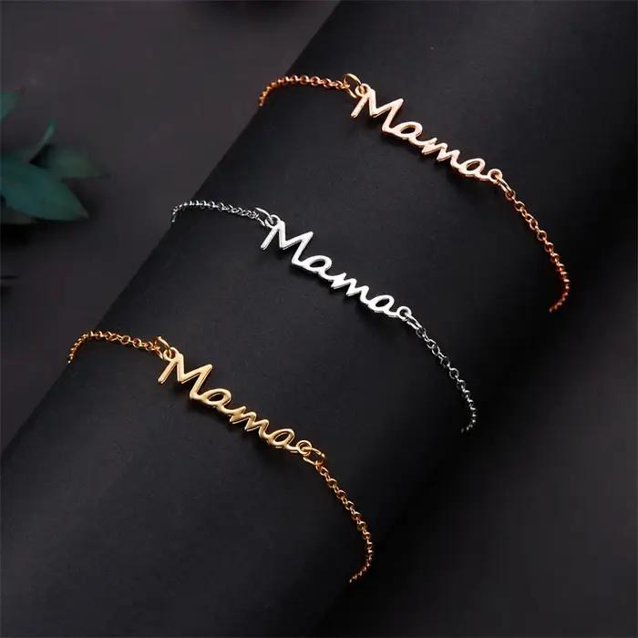 Bracelet à breloques Simple lettre maman pour femmes