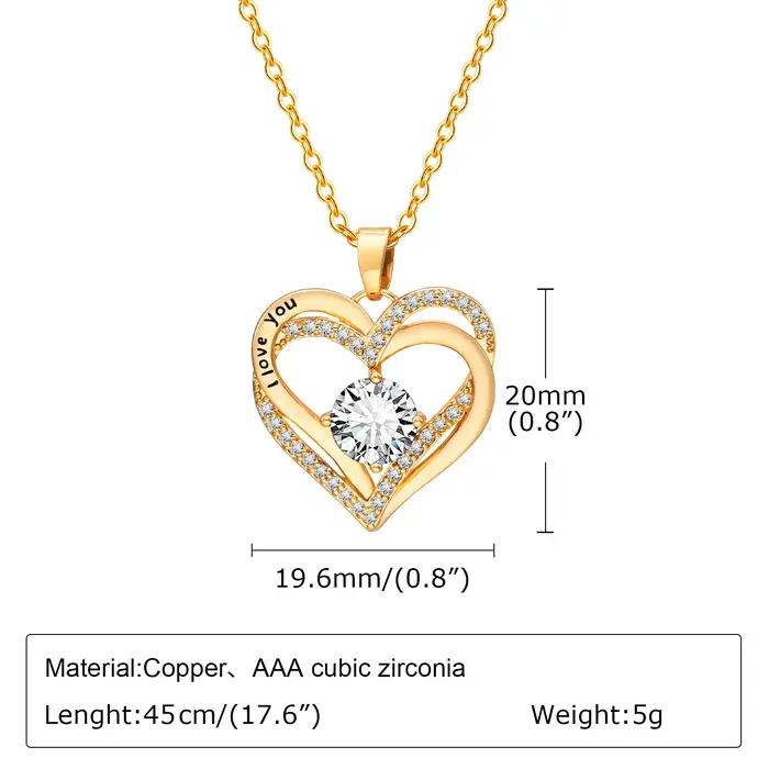 Collier coeur pour femme, pierre de naissance, je t'aime, bijoux pour mariage, fête d'anniversaire,